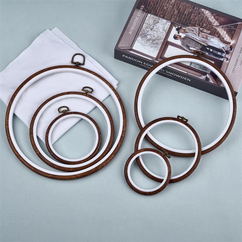 Embroidery Hoop Kit - الجولة البيضاوي خشبية اللون حلقة التطريز