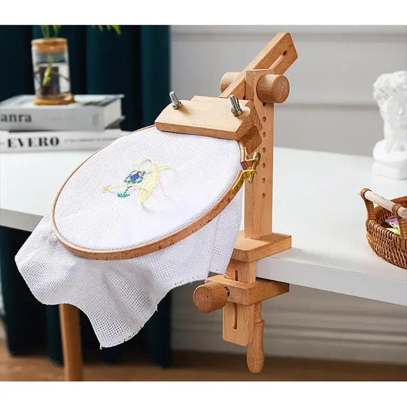 Embroidery Hoop Kit - 360 ° حامل خياطة خشبي دوار