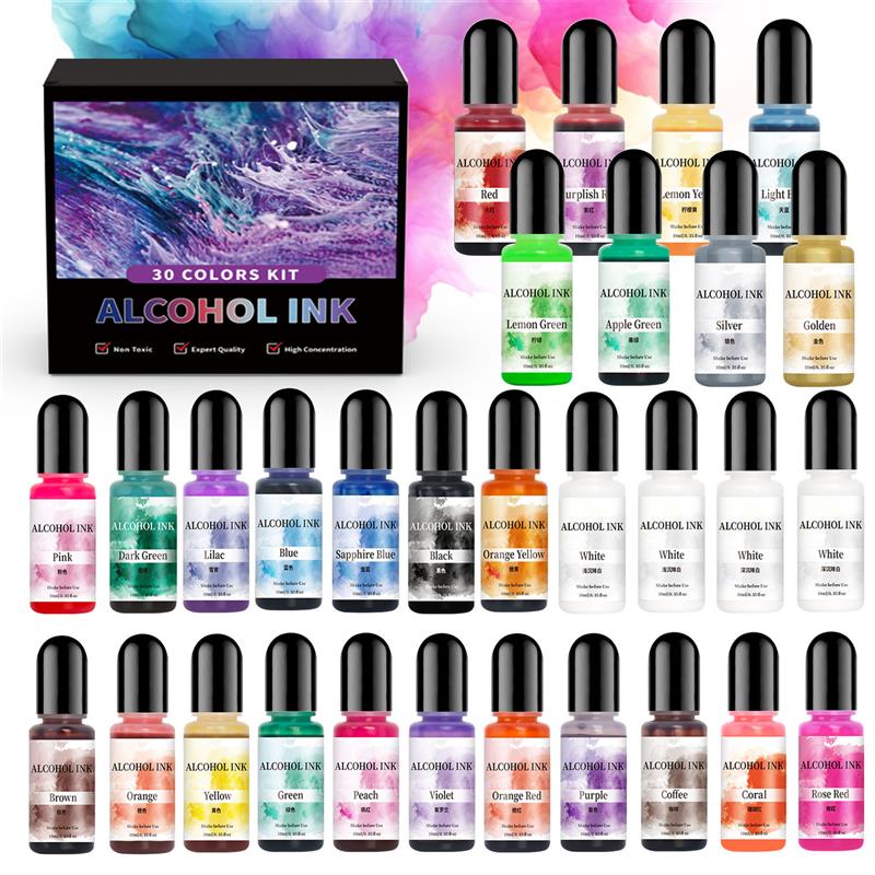 Alcohol Ink Set - 1 مجموعة الفن الحبر الكحول الايبوكسي