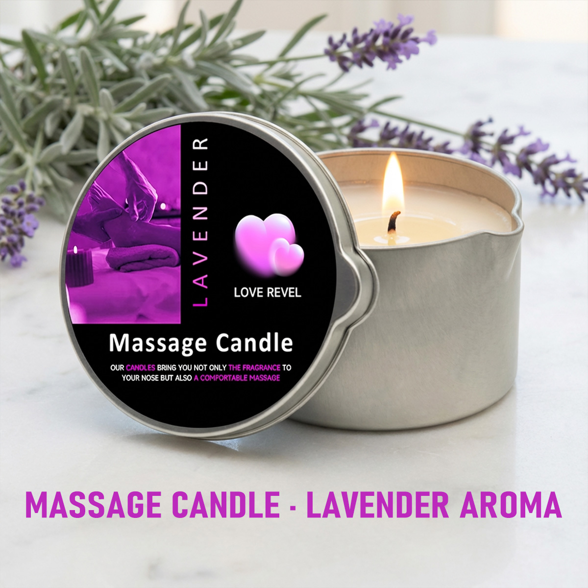Soy Candle Fragrance Oil - شمع زيت التدليك لافندر 2 أونصة