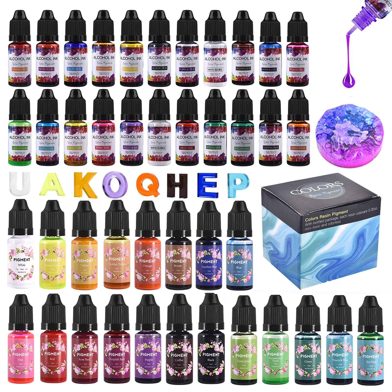 Alcohol Ink Set - 1 مجموعة الراتنج الصباغ عدة الفن
