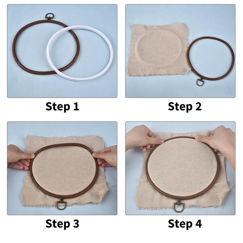 الجولة البيضاوي خشبية اللون حل - مراجعة Embroidery Hoop Kit وسعره