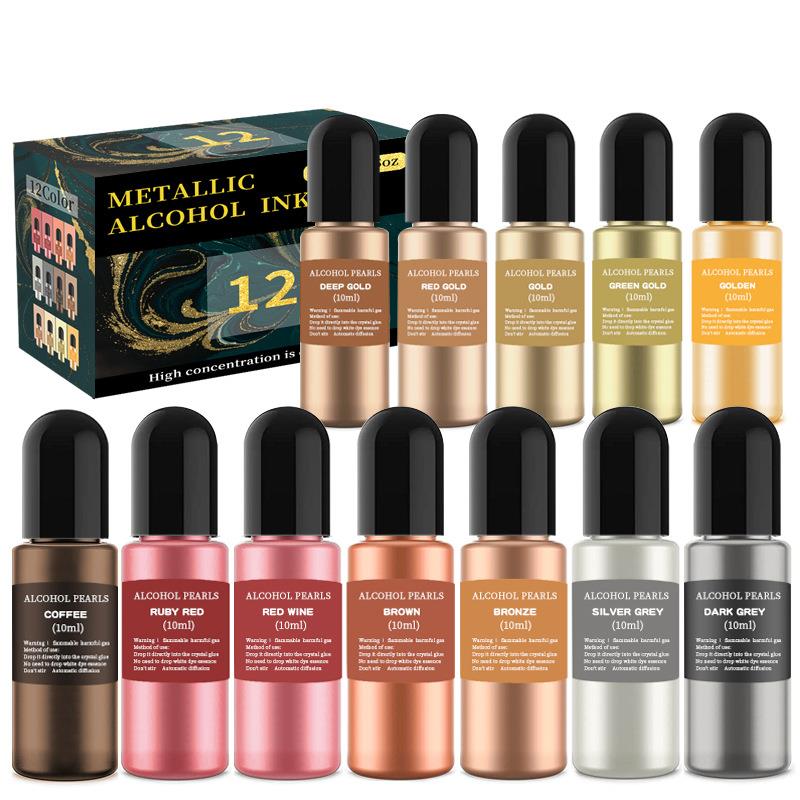 1 مجموعة الراتنج الصباغ عدة ال - مراجعة Alcohol Ink Set وسعره
