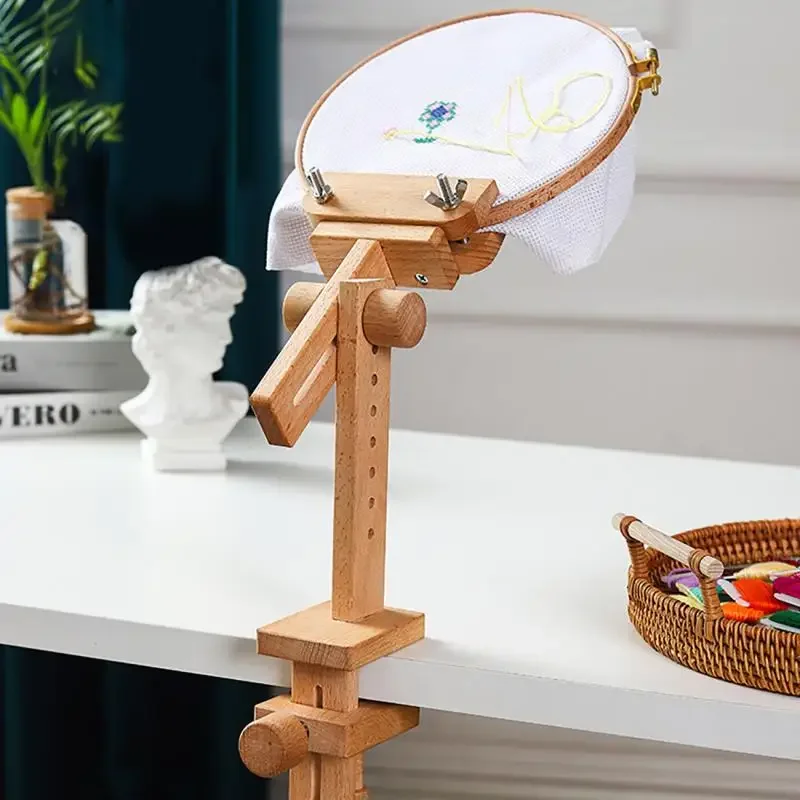 360 °   حامل خياطة خشبي دوار ق - مراجعة Embroidery Hoop Kit وسعره