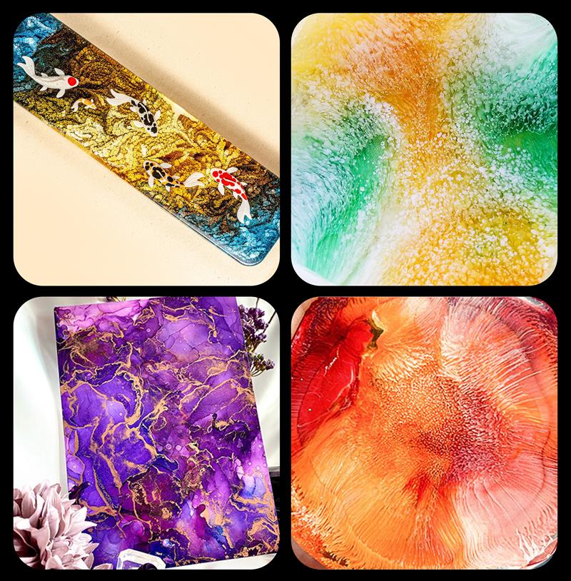 1 مجموعة الفن الحبر الكحول الا - مراجعة Alcohol Ink Set وسعره