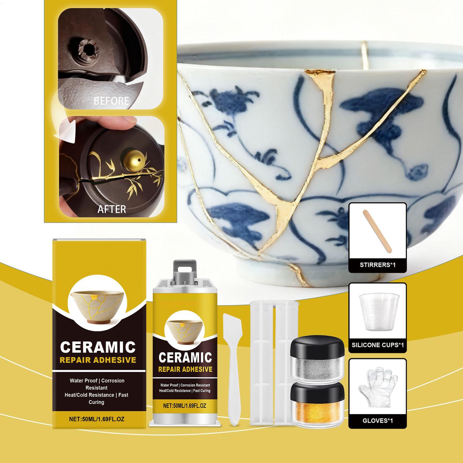طقم إصلاح كينتسوجي، غراء سيرام - مراجعة Art Craft Cup وسعره