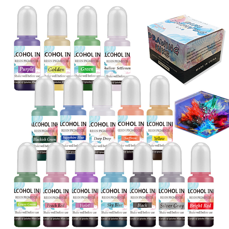 الحبر الكحول الراتنج الصباغ ال - مراجعة Alcohol Ink Set وسعره