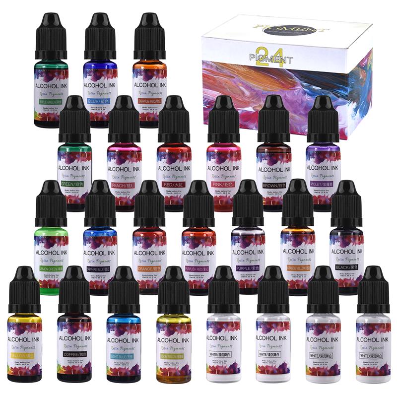 الايبوكسي الراتنج الصباغ عدة ، - مراجعة Alcohol Ink Set وسعره